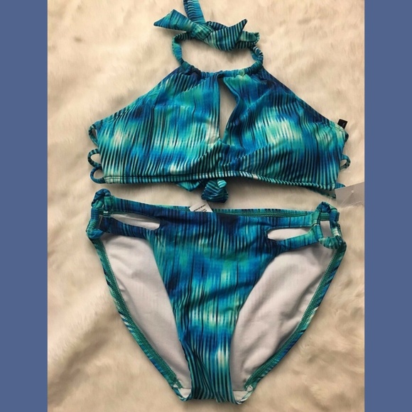 NEW! Kenneth Cole 2PC Bikini Top + Bottom small - Picture 1 of 8